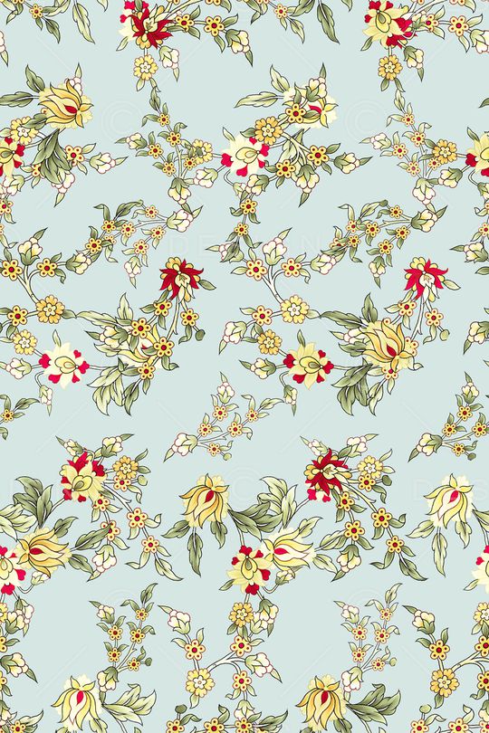 清爽底花卉印花华亿平台图片