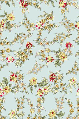 清爽底花卉印花华亿平台图片