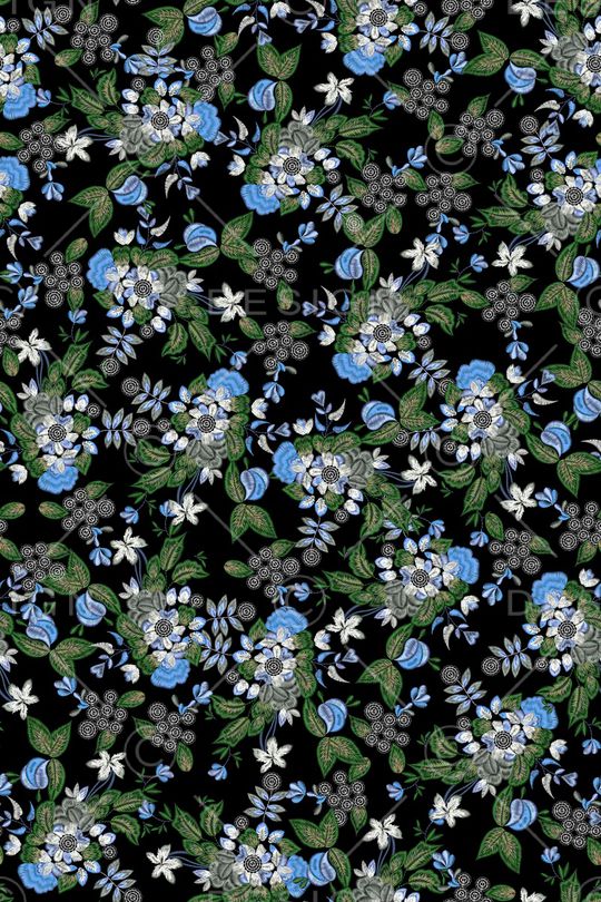 清爽底花卉印花华亿平台图片