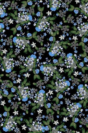 清爽底花卉印花华亿平台图片