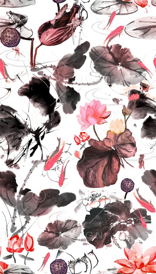 荷花印花华亿平台图片