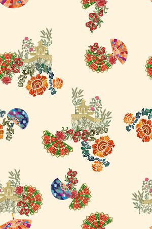 扇子印花华亿平台图片