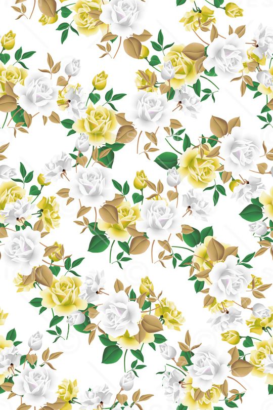 清爽底花卉印花华亿平台图片