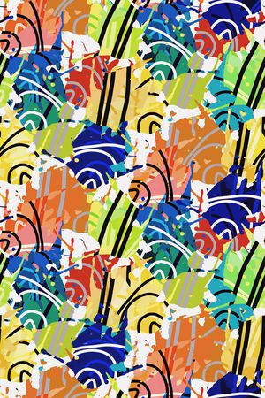 抽象男装印花华亿平台图片