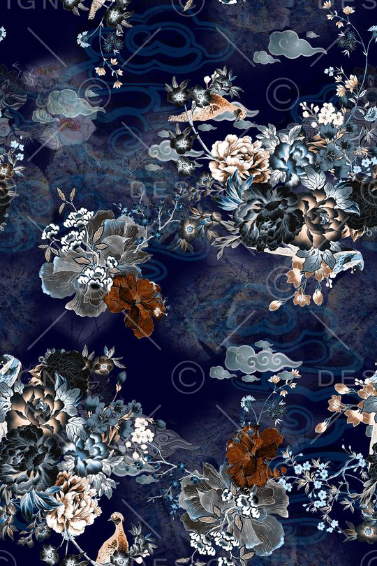 花卉印花华亿平台图片