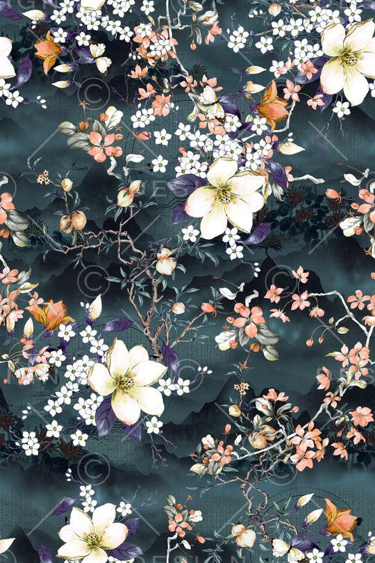 花卉印花华亿平台图片