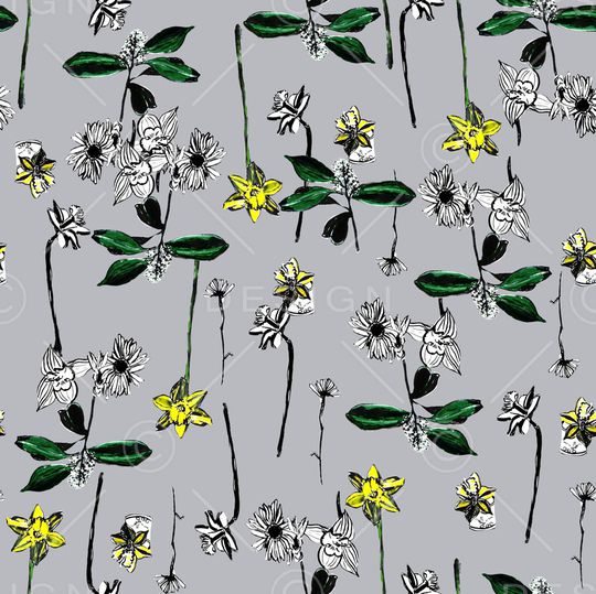 水仙花印花华亿平台图片