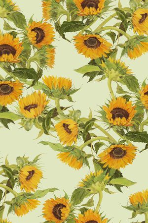 向日葵印花华亿平台图片