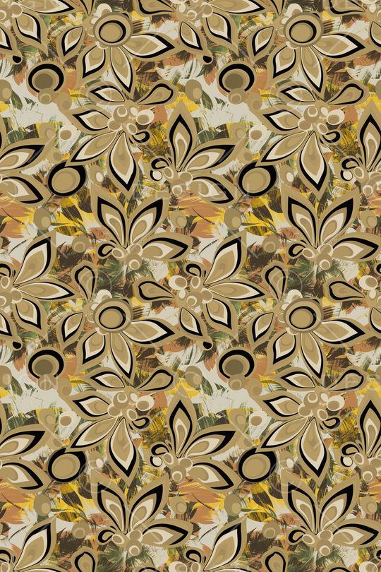 抽象花卉印花华亿平台图片