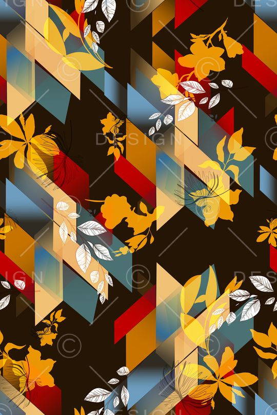 抽象花卉印花华亿平台图片