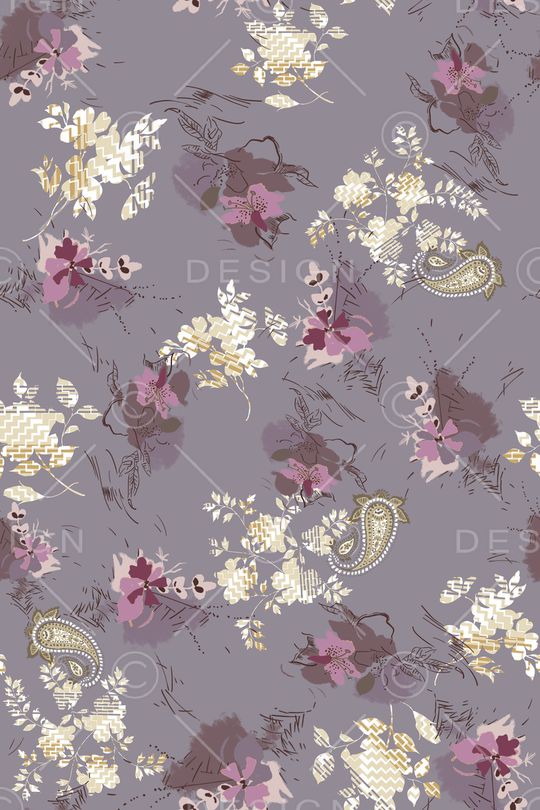 抽象花卉印花华亿平台图片