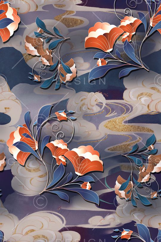 中国风印花华亿平台图片