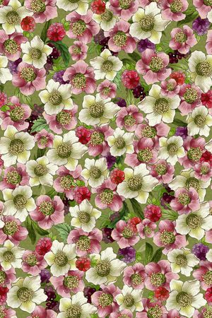 手绘花卉印花华亿平台图片