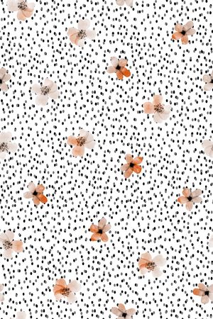 清爽底花卉印花华亿平台图片