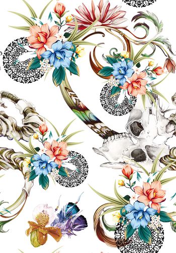 民族花卉印花华亿平台图片