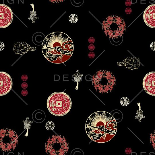 唐装印花华亿平台图片