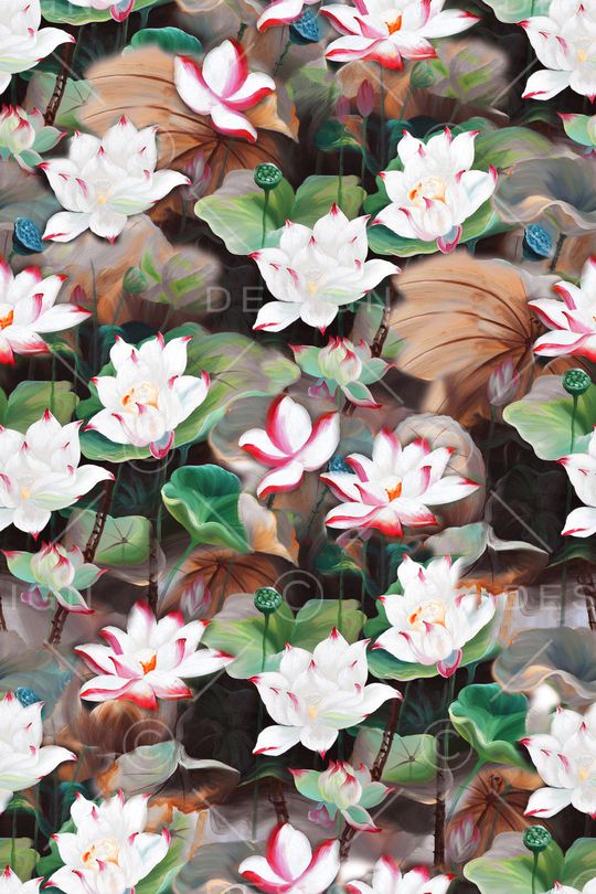 荷花印花华亿平台图片