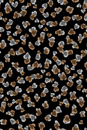 黑底花卉印花华亿平台图片