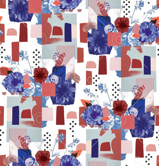 几何花卉印花华亿平台图片