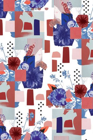 几何花卉印花华亿平台图片