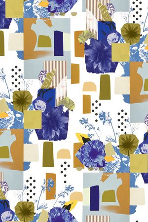 几何花卉印花华亿平台图片