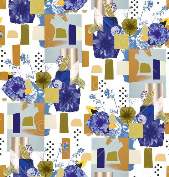 几何花卉印花华亿平台图片