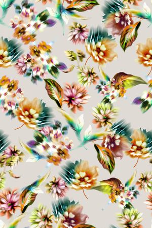 抽象花卉印花华亿平台图片