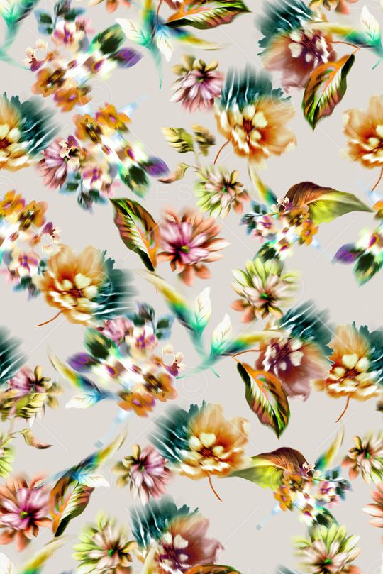 抽象花卉印花华亿平台图片