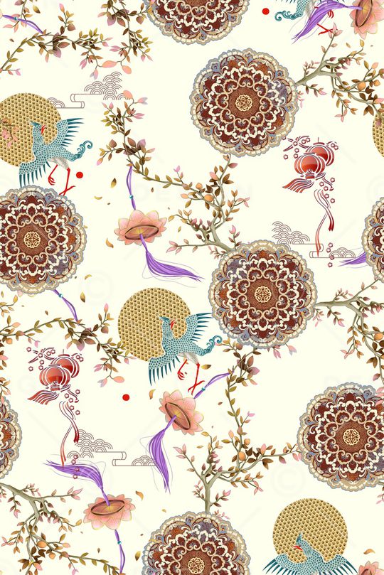 古典花纹印花华亿平台图片