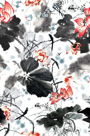 荷花印花华亿平台图片