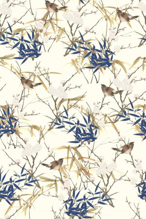 花鸟印花华亿平台图片