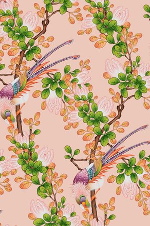 花鸟印花华亿平台图片