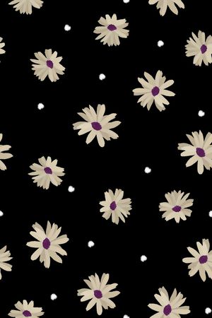 黑底花卉印花华亿平台图片