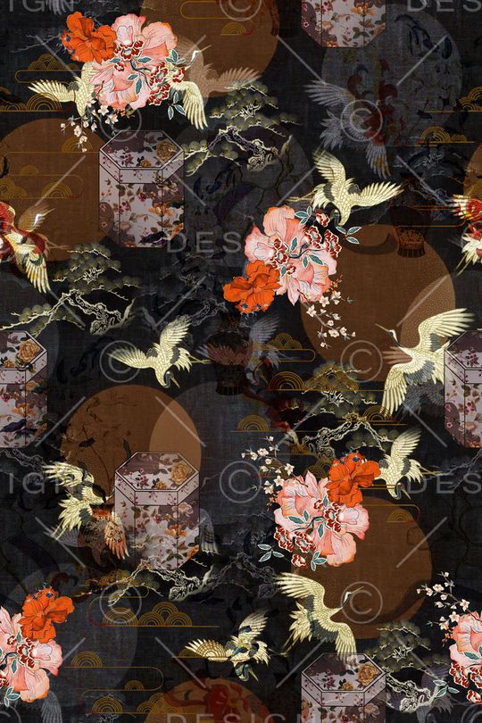 花卉印花华亿平台图片