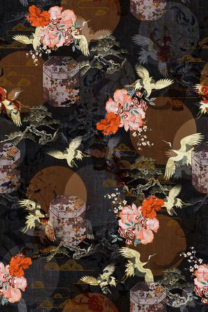 花卉印花华亿平台图片