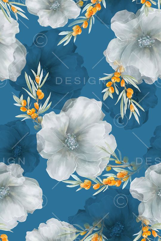 清爽底花卉印花华亿平台图片