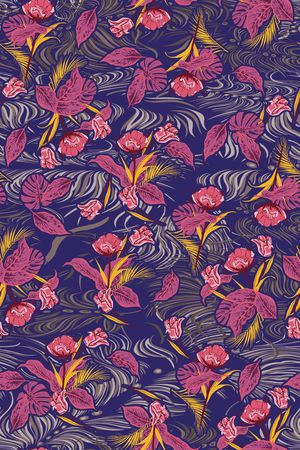 清爽底花卉印花华亿平台图片