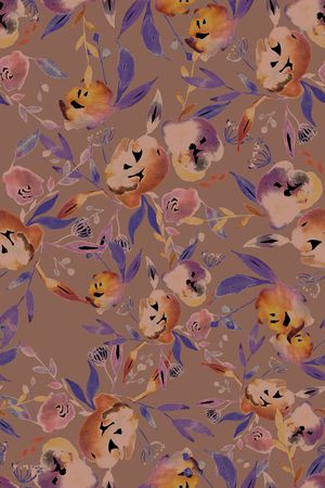 清爽底花卉印花华亿平台图片