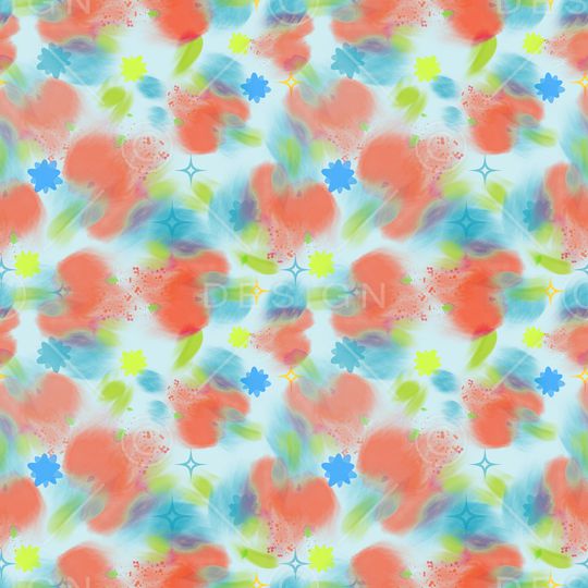 抽象花卉印花华亿平台图片