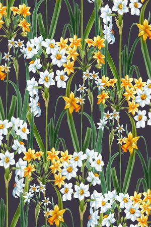 水仙花印花华亿平台图片