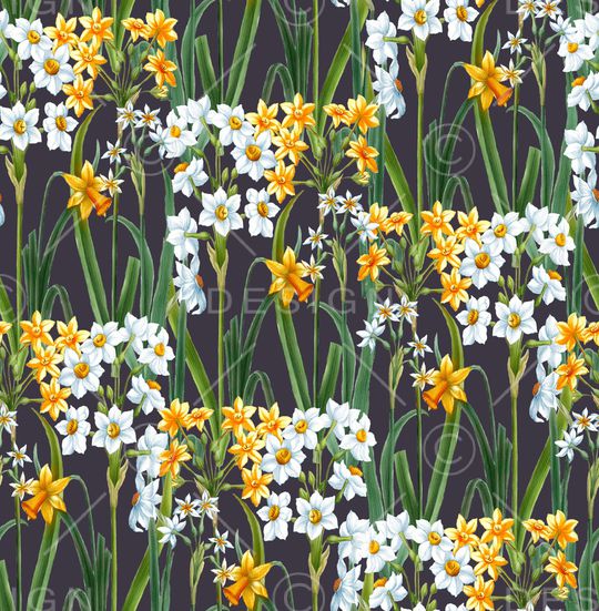 水仙花印花华亿平台图片