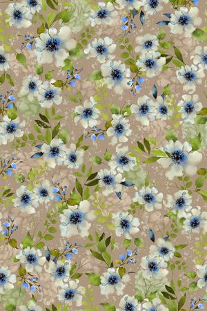 手绘花卉印花华亿平台图片