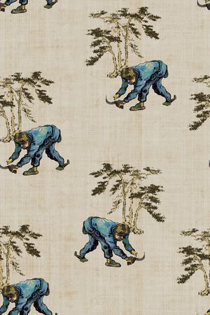 复古印花华亿平台图片