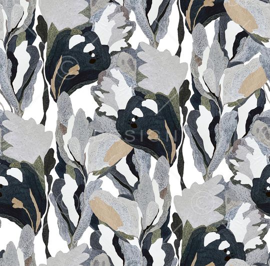 手绘大花印花华亿平台图片