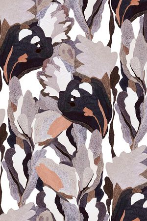 手绘大花印花华亿平台图片