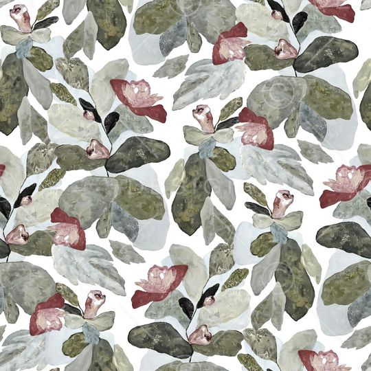 手绘大花印花华亿平台图片