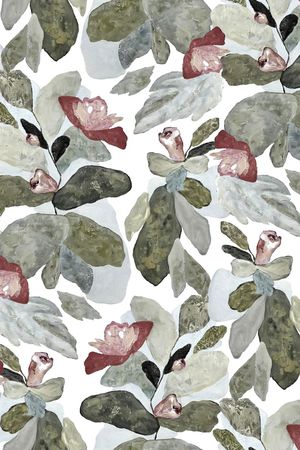 手绘大花印花华亿平台图片