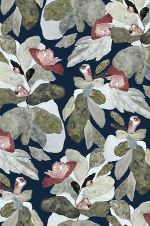 手绘大花印花华亿平台图片