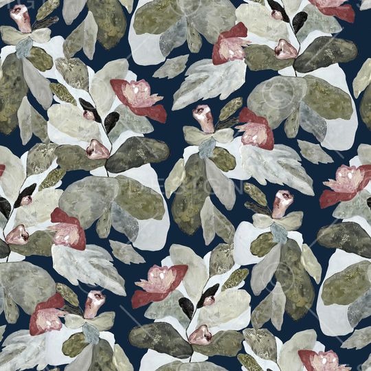 手绘大花印花华亿平台图片