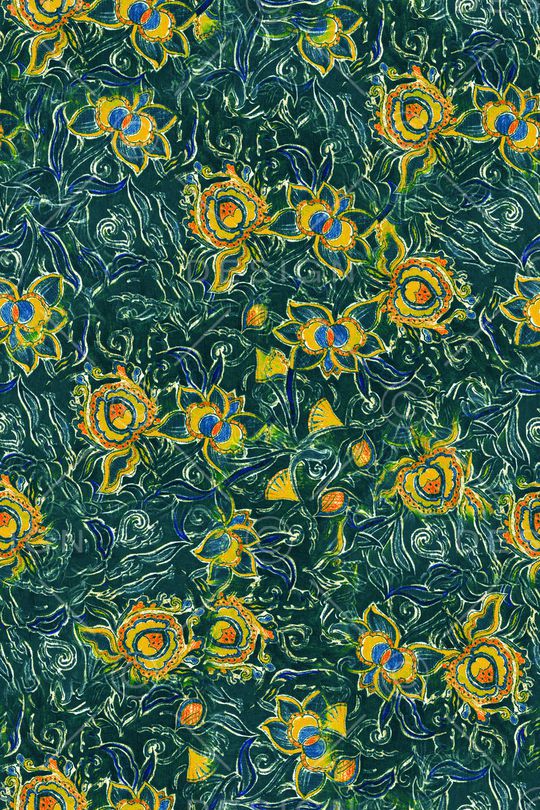 抽象花卉印花华亿平台图片